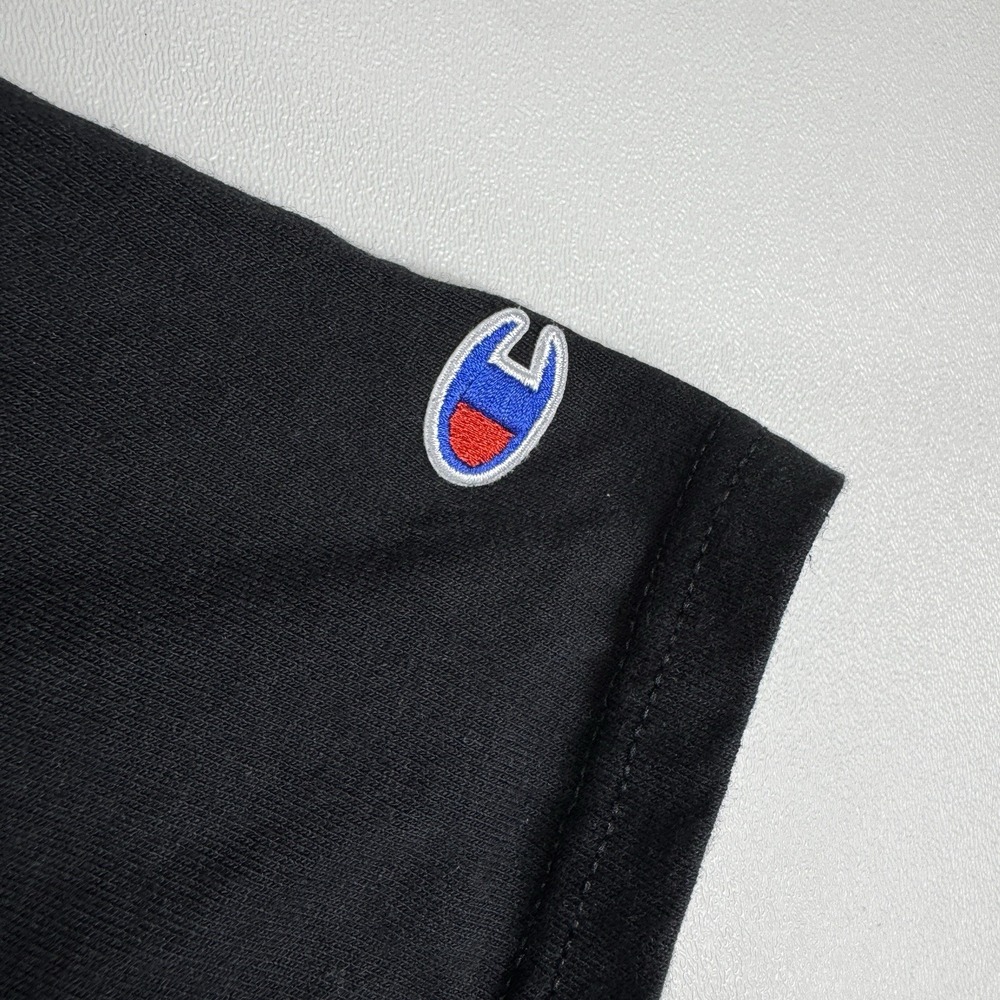 Vintage Champion Heavyweight T-Shirt Mens Spellout Short Sleeve Black Size XXL - Picture 5 of 8